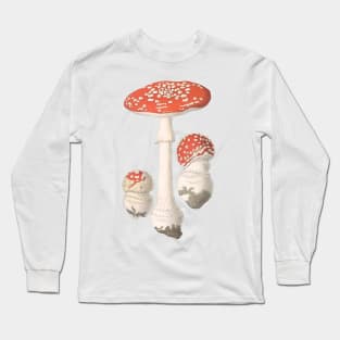 Vintage Mushroom Illustration Long Sleeve T-Shirt